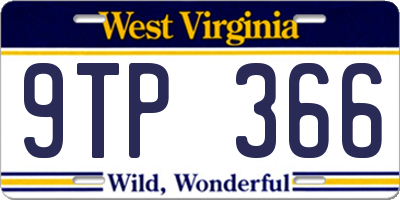 WV license plate 9TP366