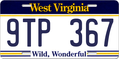 WV license plate 9TP367