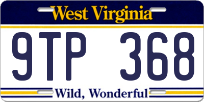 WV license plate 9TP368