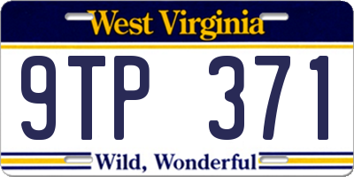 WV license plate 9TP371