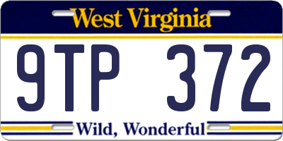 WV license plate 9TP372