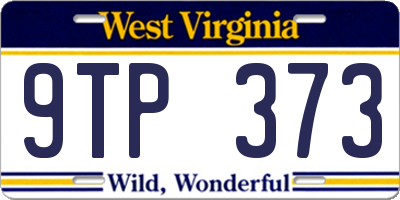WV license plate 9TP373
