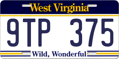 WV license plate 9TP375