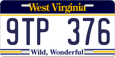 WV license plate 9TP376