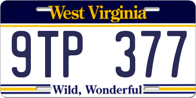 WV license plate 9TP377