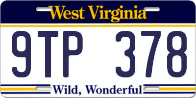 WV license plate 9TP378
