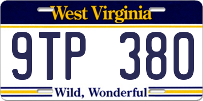 WV license plate 9TP380