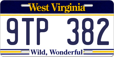 WV license plate 9TP382