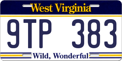 WV license plate 9TP383