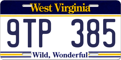 WV license plate 9TP385