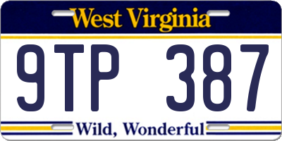 WV license plate 9TP387