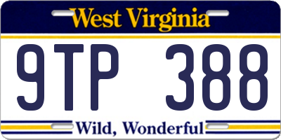 WV license plate 9TP388