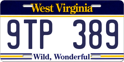 WV license plate 9TP389