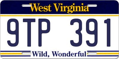 WV license plate 9TP391