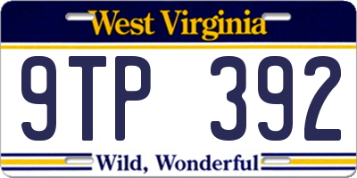WV license plate 9TP392