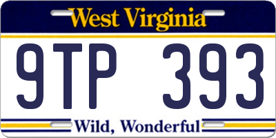 WV license plate 9TP393