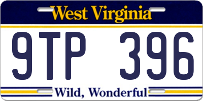 WV license plate 9TP396