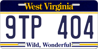 WV license plate 9TP404