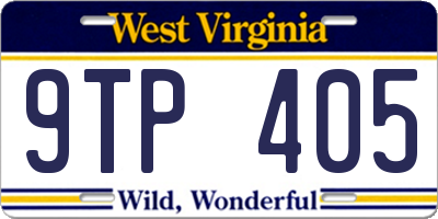 WV license plate 9TP405