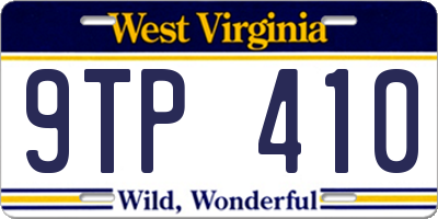WV license plate 9TP410