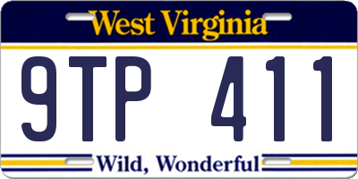 WV license plate 9TP411