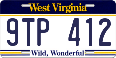 WV license plate 9TP412