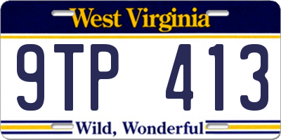 WV license plate 9TP413