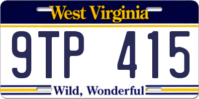 WV license plate 9TP415