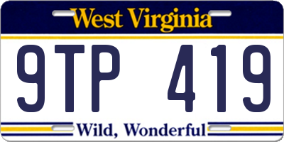 WV license plate 9TP419
