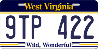WV license plate 9TP422