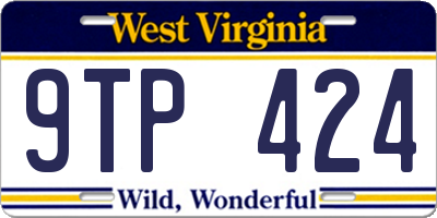 WV license plate 9TP424