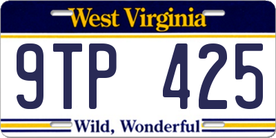 WV license plate 9TP425