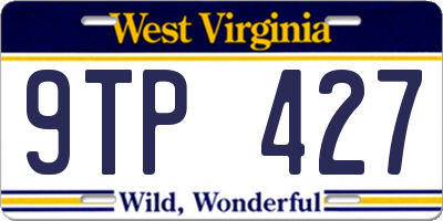 WV license plate 9TP427