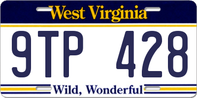 WV license plate 9TP428