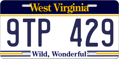 WV license plate 9TP429