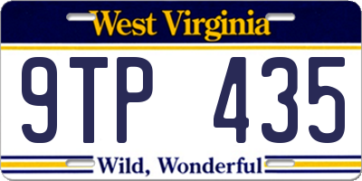 WV license plate 9TP435