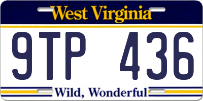 WV license plate 9TP436