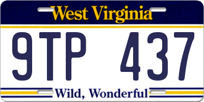 WV license plate 9TP437