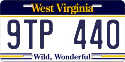 WV license plate 9TP440