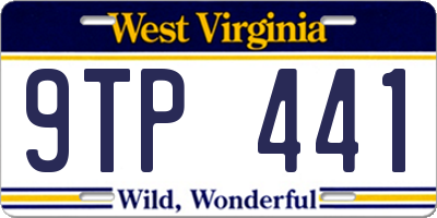 WV license plate 9TP441