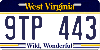 WV license plate 9TP443