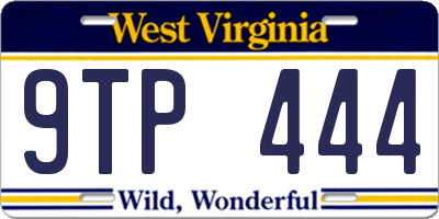 WV license plate 9TP444