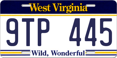 WV license plate 9TP445