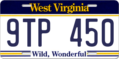 WV license plate 9TP450