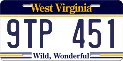 WV license plate 9TP451