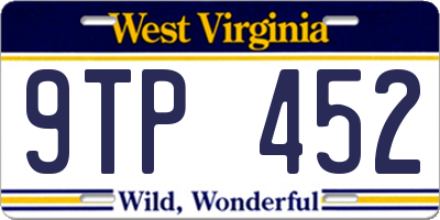 WV license plate 9TP452