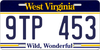 WV license plate 9TP453