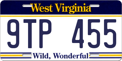 WV license plate 9TP455