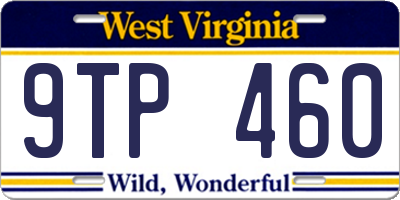 WV license plate 9TP460
