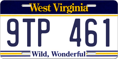 WV license plate 9TP461